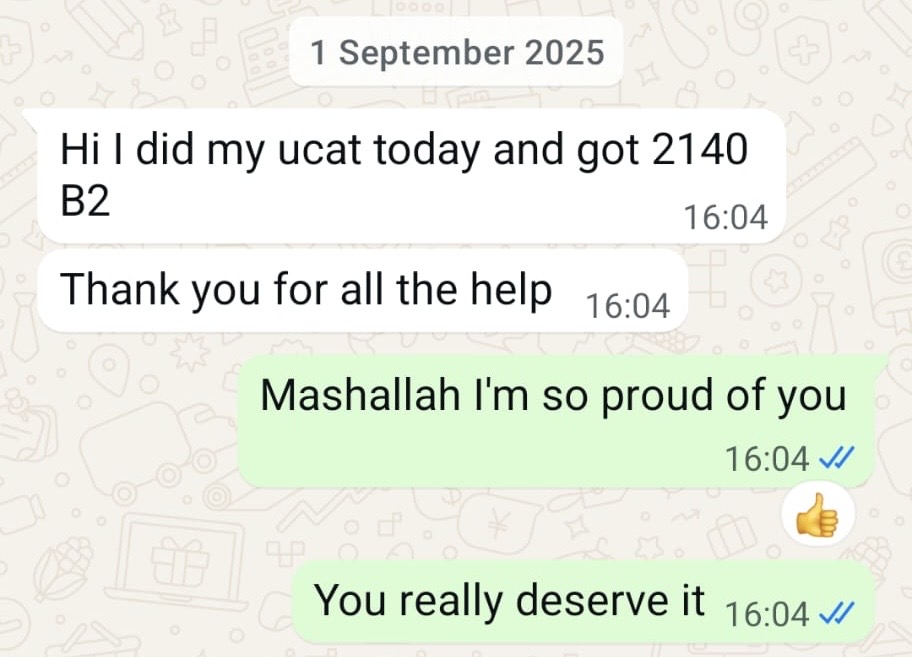 Student WhatsApp — 2140 Band 2 thanks