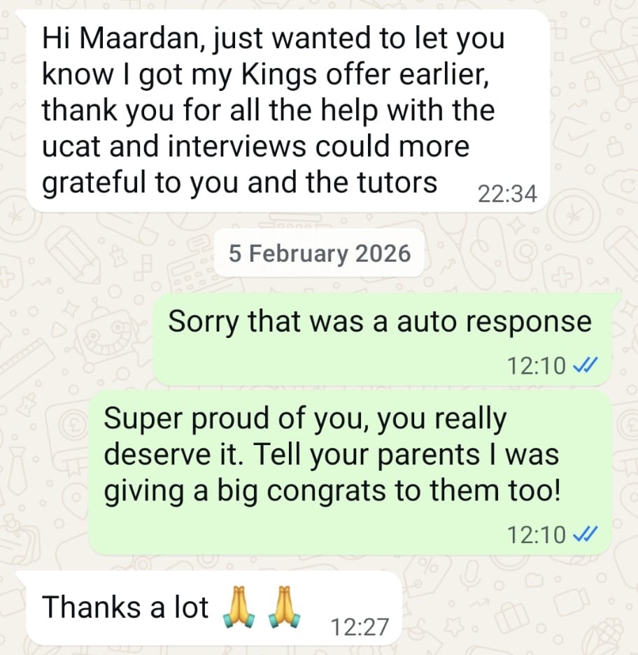 Student WhatsApp — King's offer
