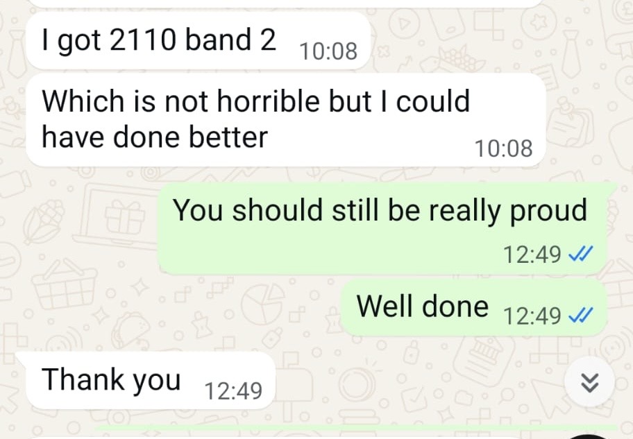 Student WhatsApp — 2110 Band 2