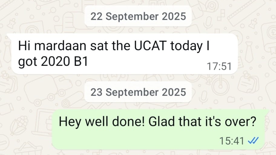 Student WhatsApp — 2020 Band 1