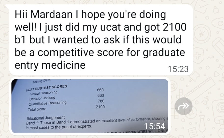 Student WhatsApp — 2100 Band 1, graduate entry