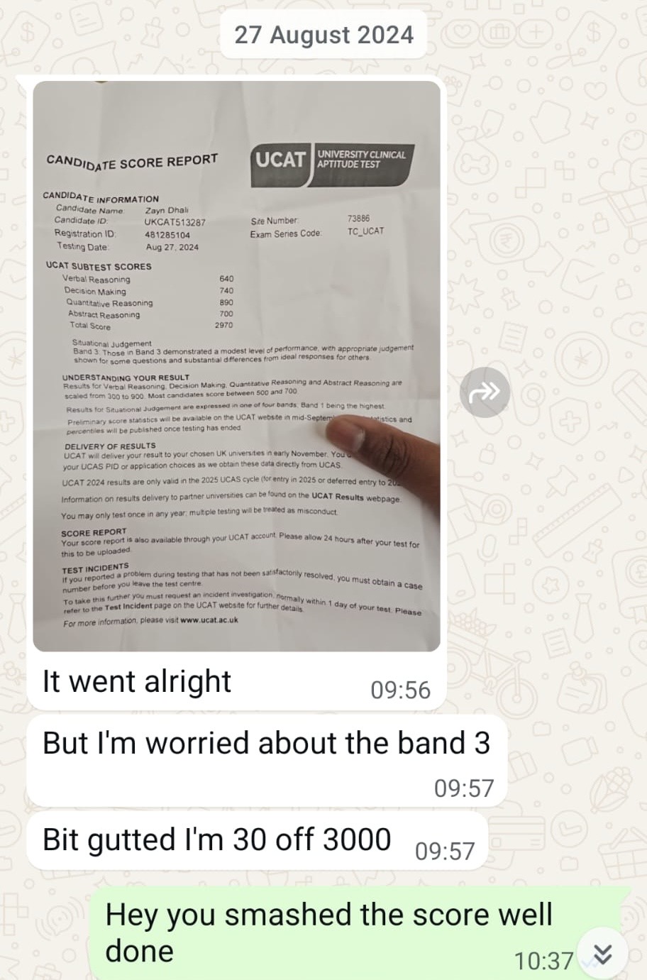 Zayn WhatsApp — 2970 Band 3