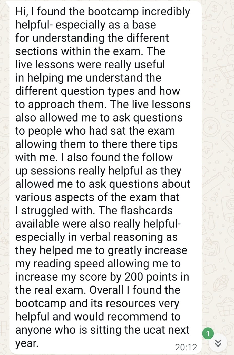 Student WhatsApp — +200 point uplift